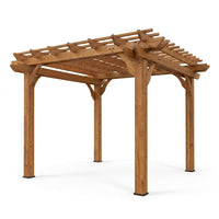 10 Ft. X 10 Ft. Traditional All Cedar Wood Outdoor Patio Pergola Shade Structure — Studio Shot