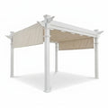 144"L X 144"W X 106"H Vinyl Monterey Canopy Pergola, White, VA42073