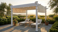 144"L X 144"W X 106"H Vinyl Monterey Canopy Pergola, White, VA42073 — Lifestyle